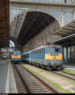 MÁV 431 314 und 431 349 warten am 7. Juli 2018 in Budapest Keleti auf die Abfahrt.