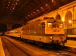 V43 3161 ist mit dem IC 258 Drva (Sarajevo-Budapest) in Budapest Keleti pu.