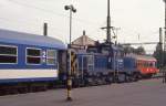 Rangierlok V 46023 der MAV am 21.4.1994 im Budapester Bahnhof Deli Palyaudvar.