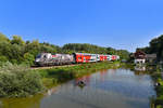 470 001 mit einem REX am 29.08.2018 bei Kritzendorf. 