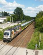 GySEV 1047 504-4 (Joseph Haydn) mit einem Schnellzug nach Sopron, zwischen Budapest-Kelenfld und Budars, am 05.