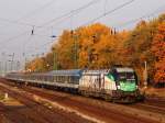 GySEV 1047 503 (heute schon als 470 503) mit Sonderlackierung  Franz Liszt  bei herbstlichen Licht kurz nach Komrom 30.10.2011.