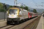 470 010 (MAV) mit REX 1508 Salzburg Hauptbahnhof-Wrgl Hauptbahnhof auf Bahnhof Brixen im Thale am 28-7-2013.