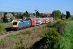 Die Loks der MAV-Baureihe 470 sind häufig Gast in Österreich. Aufgrund des Kilometerausgleichs für Leistungen der ÖBB im ungarischen Schienennetz fahren die  Puszta Ochsen  vor diversen inner-österreichischen Zügen. So waren sie in vergangenen Fahrplanperioden unter anderem auf der Giselabahn und auf der Tauernbahn eingesetzt. Seit Fahrplanwechsel 2015 verkehren täglich zwei Maschinen auf der Franz-Josefs-Bahn vor den REXen von und nach České Velenice. Am 20. April 2016 konnte ich die 470 001 vor ihrem REX 2120 bei Glaubendorf im Weinviertel aufnehmen.