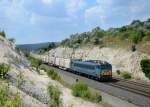 630 020 mit einem Hackschnitzelzug am 27.07.2013 bei Szr.