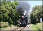 Als einzige Dampflok war die schwere 424247 der MAV in das Nostalgieprogramm am 16.7.2022 eingebunden.