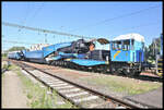 Die Überraschung am Morgen des 13.07.2022 war die Einfahrt dieses Trafo Schwertransportes in den Grenzbahnhof Murakeresztür.