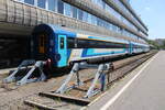 Der M�V H-START 61 55 19-91 108-0 Amz, der 61 55 88-71 006-6 WRRmz��� und der 61 55 20-91 401-6 Bpmz am 01.08.2026 in Budapest-D�li.
