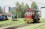 Am 23,6,2004 machte ich bei der Vorbeifahrt am   Depot der Schmalspurbahn in Miskolc dieses Foto.