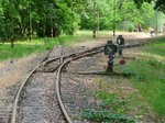 Westliche Einfahrt in den Bahnhof Sostogyogyfürdo der vor einigen Jahren stillgelegten Schmalspurstrecke von Nyiregyhaza nach Dombrad und Balsa, 29.