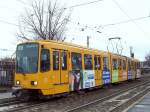 Straenbahn 1524 DWAG TW6000 am 20.01.2007 am U-Bahnhof Mexiko ut der Linie 1, die Zge wurden von der BKV Budapest gebraucht gekauft, sie fuhren frher in Hannover.