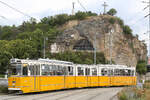 Straßenbahn Budapest Zug 1363 am 23.07.2026 fotografiert. Habe die Geoposition dazu gegeben. An diesem Platz kann man ganz gut aufnehmen. Am Nachmittag / Abend wäre es sicher auch gut von dem Aussichtspunkt mit dem Kreuz.