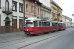 Ein ehemaliger wiener Triebwagen  Type E , nunmehr als 184 bezeichnet, auf Linie 2 der Strassenbahn Miskolc am 03.August 2006 in der Szechenyi Istvan utca.