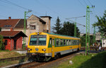 Der noch als 5047 501 angeschriebene 247 501 fährt als Regionalzug nach Wiener Neustadt aus dem Bhf. Sopron aus. (26.05.2016)