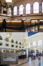 Wartesaal der Denver Union Station, oben im Herbst 1999, welchem noch den Hauch der 30er Jahre anhaftet und unten im Frühjahr 2019.