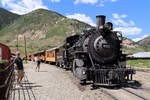 Nun hat auch unser Dampfzug die Fahrtrichtung gewechselt und ist bereit für die Rückfahrt nach Durango.