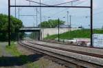 Hier hat die Strasburg Railroad Anschlu an die Amtrak Strecke Parkesburg–Lancaster, eine der wenigen elektrifizierten Strecken in den USA (Leaman Place, 02.06.09)
