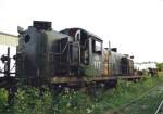 Ein altes American Locomotive Company (Alco) RS-3 steht in Morrisville, Vermont auf ein Nebengleis der Lamoille Valley Railroad.