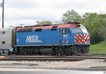 Im Metra Yard in Aurora, Illinois / USA wartet am 14. Mai 2016 Lok METX 187, eine EMD F40PHM-2, auf neue Aufgaben.