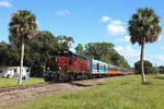 he 1140 Polar Express leaves Mount Dora for Tavares. 1912 is the lead locomotive, 800 is on the rear, 23 Nov 2018