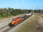716 passes New Smyrna Beach whilst hauling the Norfolk Souther geometry train from Jacksonville to Miami, 10 Feb 2020.

The NS geometry train typically visits the Florida East Coast Railway once or twice per year