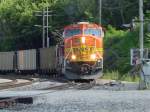 Burlington Northern Santa Fe 8960 pulls an empty coal train off of the K Line and onto the Main Line at Burlington, Iowa on 30 July 2003.