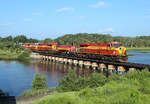 820, 821, 819 & 713 pass St Augustine whilst working FEC226-23, 2300 Miami Hialeah-Jacksonville Bowden,  24 June 2018.