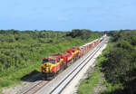 823 & 819 approach Vero Beach whilst hauling train 206 to Jacksonville, 17 June 2022