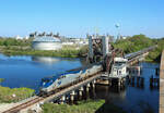 174 & 815 cross the St John`s River in DeBary whilst hauling the Silver Star from New York to Miami, 4 March 2022