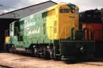 1605 der Illinois Terminal Railroad (General Motors Electro-Motive Division and General Motors Diesel, Baujahr: 1949-1954) in Rail Museum Illinois bei Union (State of Illinois) am 21-08-93.