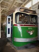 Philadelphia Transportation Company #2711, Baujahr 1947, im Pennsylvania Trolley Museum (Washington, PA, 8.6.09) 