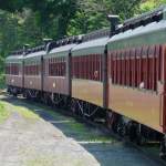 Mit sechs groen Wagen ist der Zug ziemlich lang, und gut besetzt war er auch (Leaman Place, 02.06.09).