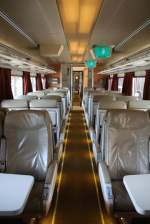 16.7.2012 Seattle, WA. Das Innere eines Cascade Zuges mit Talgo Wagen.