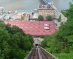 Blick von der Bergstation auf die Trasse der Monongahela Incline, Pittsburg, PA (7.6.09).