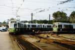 Straenbahn der Linie D in der Wendeschleife  Riverside Station  in Boston (MA) am 10.