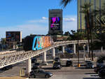 Monorail vom Excalibur Hotel zum Hotel Mandalay Bay kurz vor Erreichen des Zielbahnhofs. Las Vegas, 16.8.2022