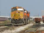 Drei BNSF Loks warten am 2.2.2008 in Galveston (Texas) auf weitere Aufgaben.
