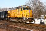 Elmhurst, Chicago, Zufahrt zum Verschiebebahnhof  Global 2  der Union Pacific : eine GP15, UPY 720 bringt einige Gterwagen von irgendeinem Anschluss im Stadtgebiet herein - 08/03/13