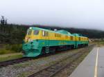 Lok 91 setzt am 16.08.2013 in Fraser (British Columbia) um um den Zug wieder zurck nach Skagway (Alaska) zu bringen.