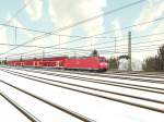 185 087-4 mit dem IRE 4706 (Konstanz - Karlsruhe) im Gleisvorfeld des Karlsruher Hbf´s.