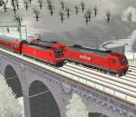 Ein IRE gezogen von einer 146, und ein LZ mit zwei 145er hier kurz hinter Hornberg.