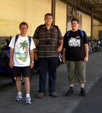 Stefan Wohlfahrt, Tobias Schuminetz und ich im Bahnhof Vevey am 28.08.2008 
