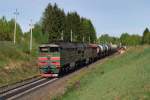 2TE116 - 1444 mit Gterzug bei Nerza (10.05.2009)