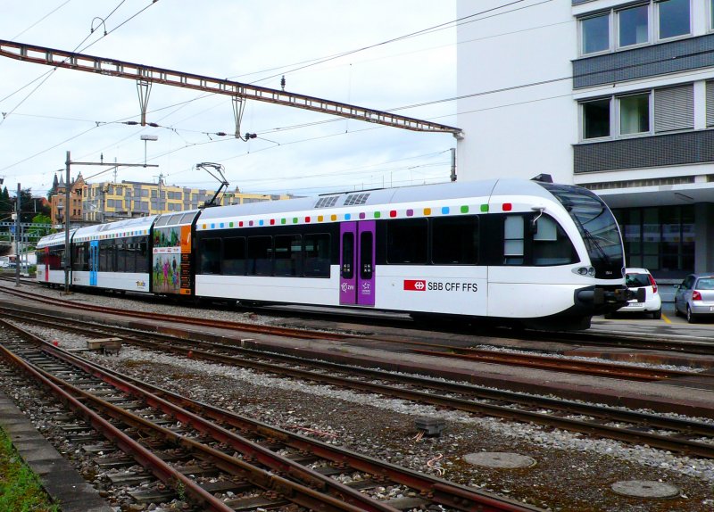 Thurbo GTW 2/8 784-4 abgestellt beim Nebenbahnhof St. Gallen am 19.07.09
