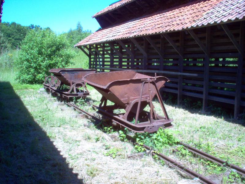 Tippwagen verwendet bei der Ziegelbrennenindustrie in Niv, Dnemark im Anfang des 20. Jahrhunderts. Ringovnen, Nivgrds Teglvrk, 19. Juni 2005.
