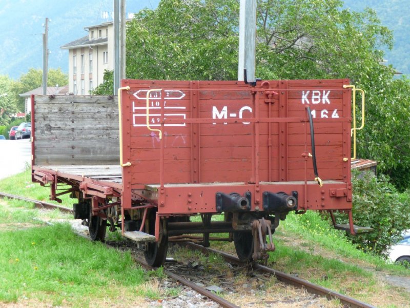 TMR / MC - Gterwagen KBK 164 im Bahnhofsareal von Martigny am 01.09.2008