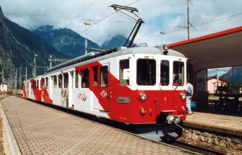 TMR BDeh4/4 Mont Blanc Express in Martigny August 1996