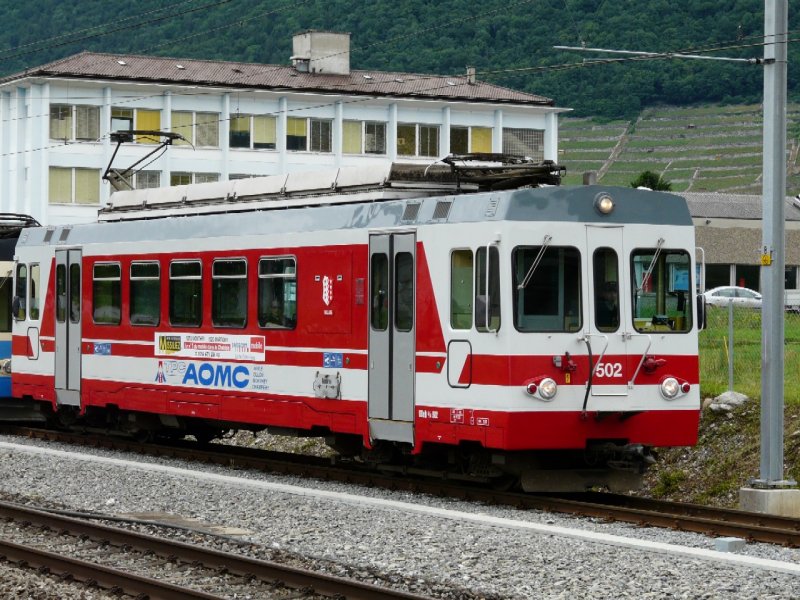 TPC / AOMC - BDeh 4/4 502 unterwegs als Fotozug ( 100 Jahre AOMC ) bei Aigle am 07.06.2008