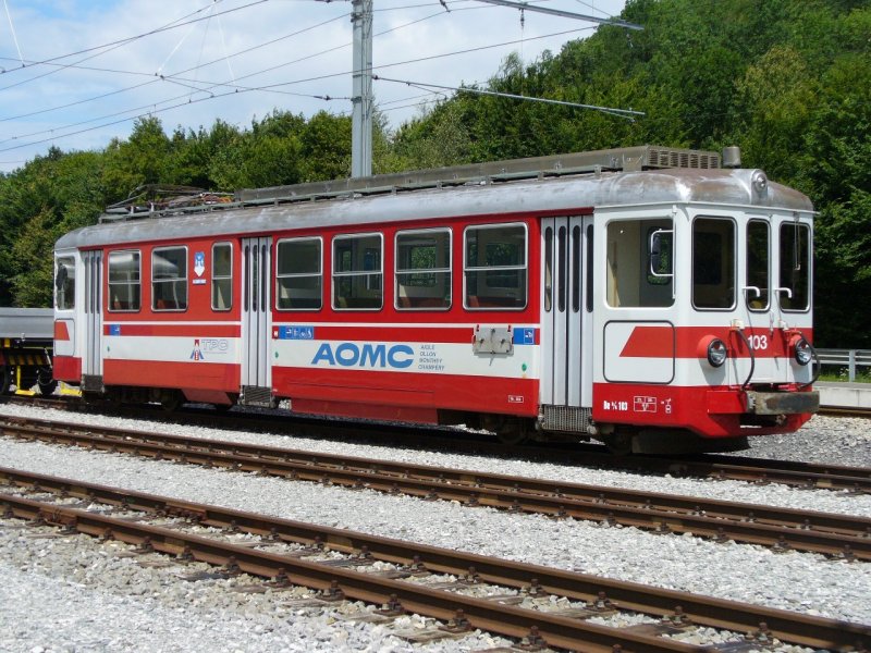 TPC / AOMC - Triebwagen Be 4/4 103 am 29.07.2007 in Aigle Depot 