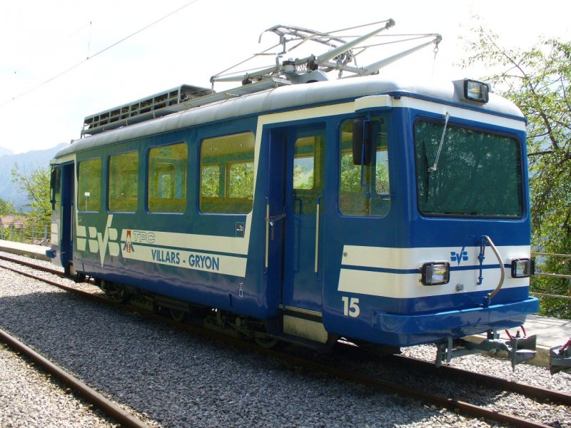 TPC / BVB - Abgestellter Triebwagen   Be 2/3 15    Bild vom 29.07.2007